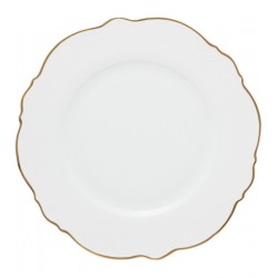 Prato 21cm Sobremesa Porcelana Maldivas Branco Com Fio De Ouro